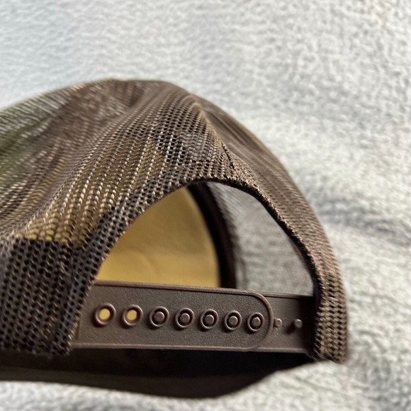 Vintage Brent Ontario Canada Snapback Hat Brown Mesh Trucker Camping Moose 90s - Picture 6 of 7
